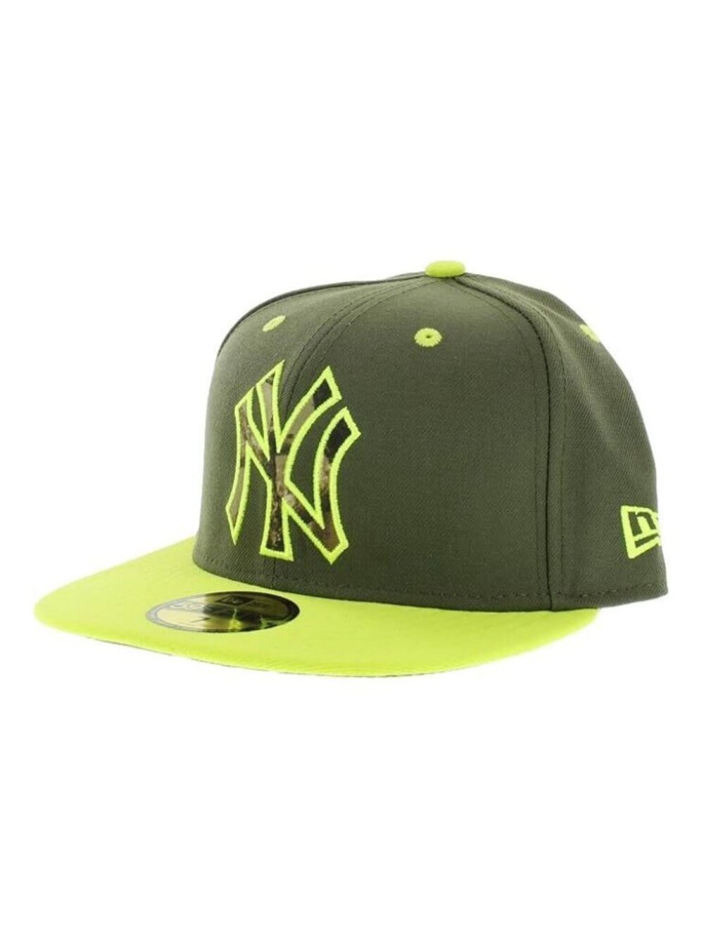 New Era New York Yankees Real Fill 59FIFTY Fitted Cap Olive/Cyber Green